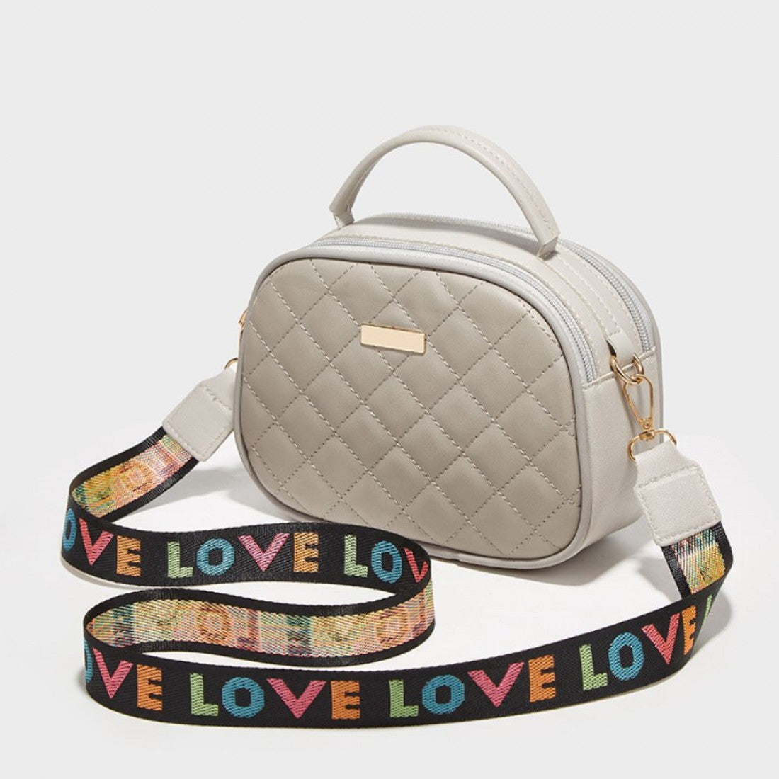 Chic Quilted Love Strap Handbag