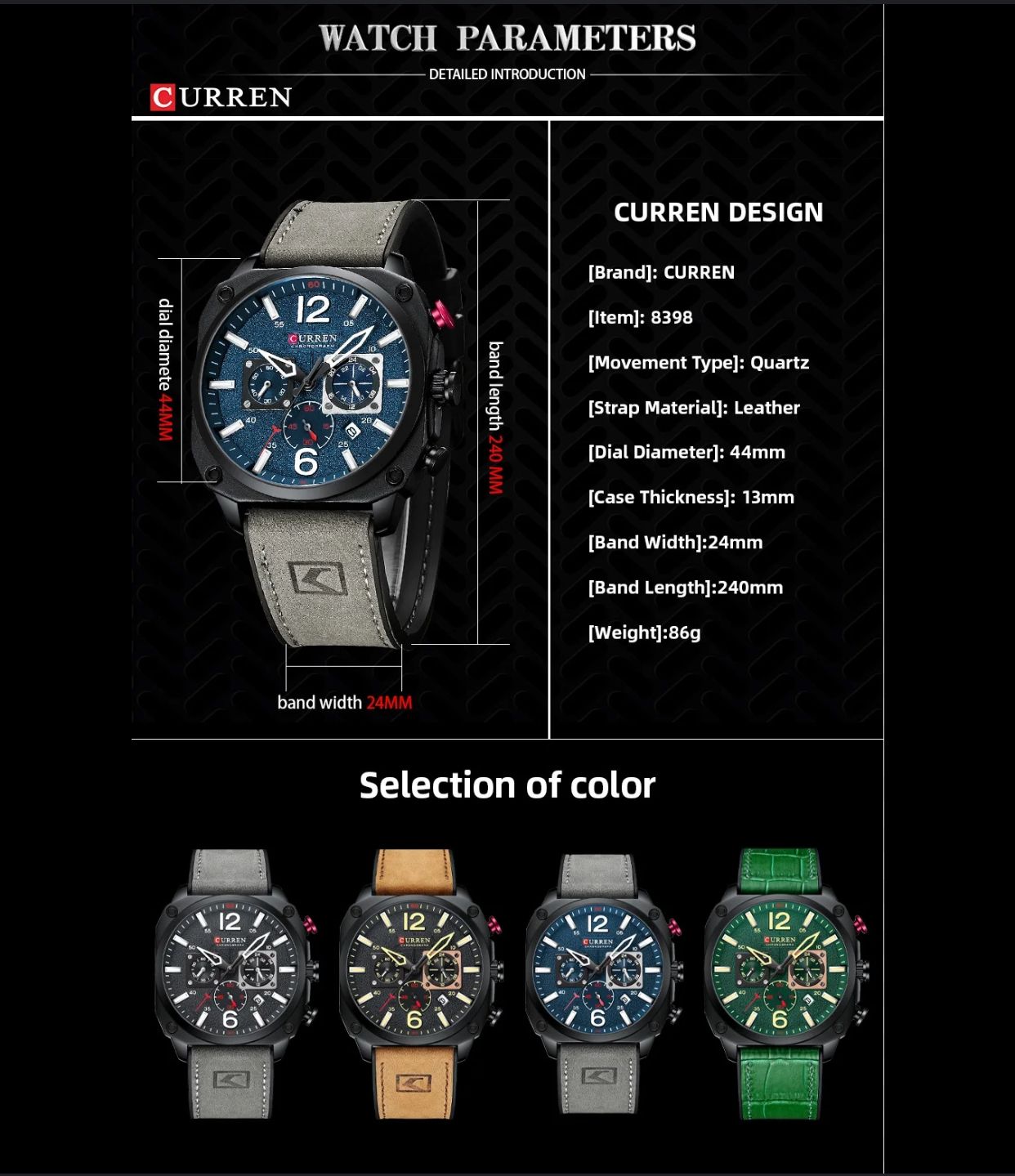Curren Men’s Strap Watch