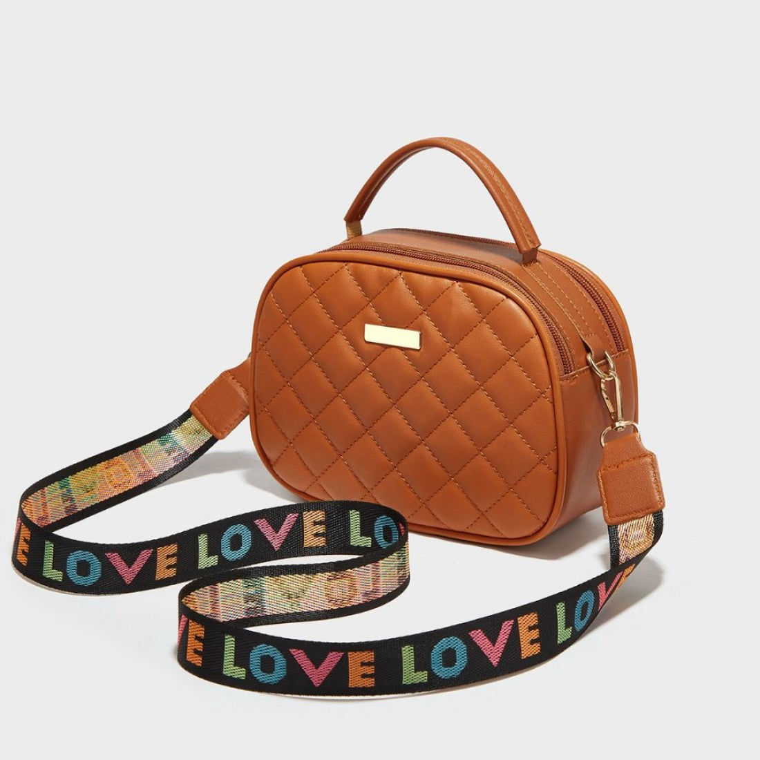 Chic Quilted Love Strap Handbag