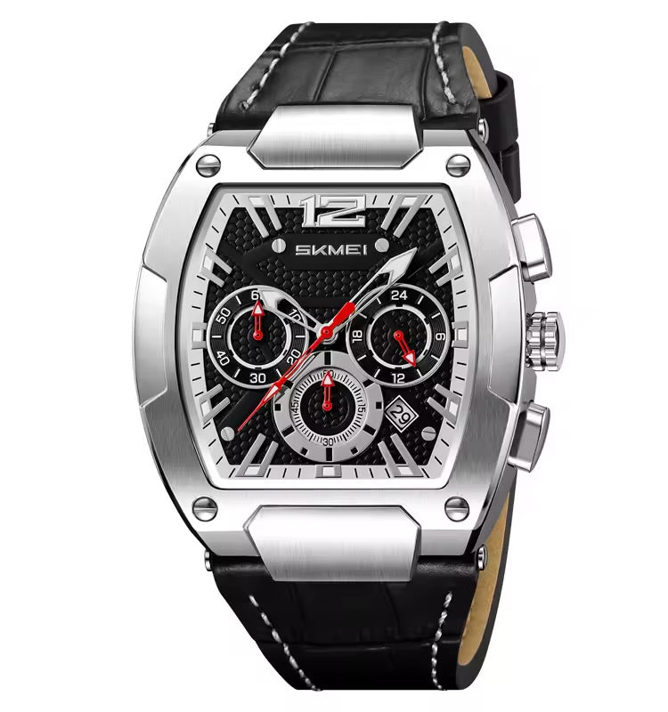 Montres SKMEI 9357 New Design Luxury Men Wrist Watch Transparent Case Leather Belt 50M Waterproof Watch