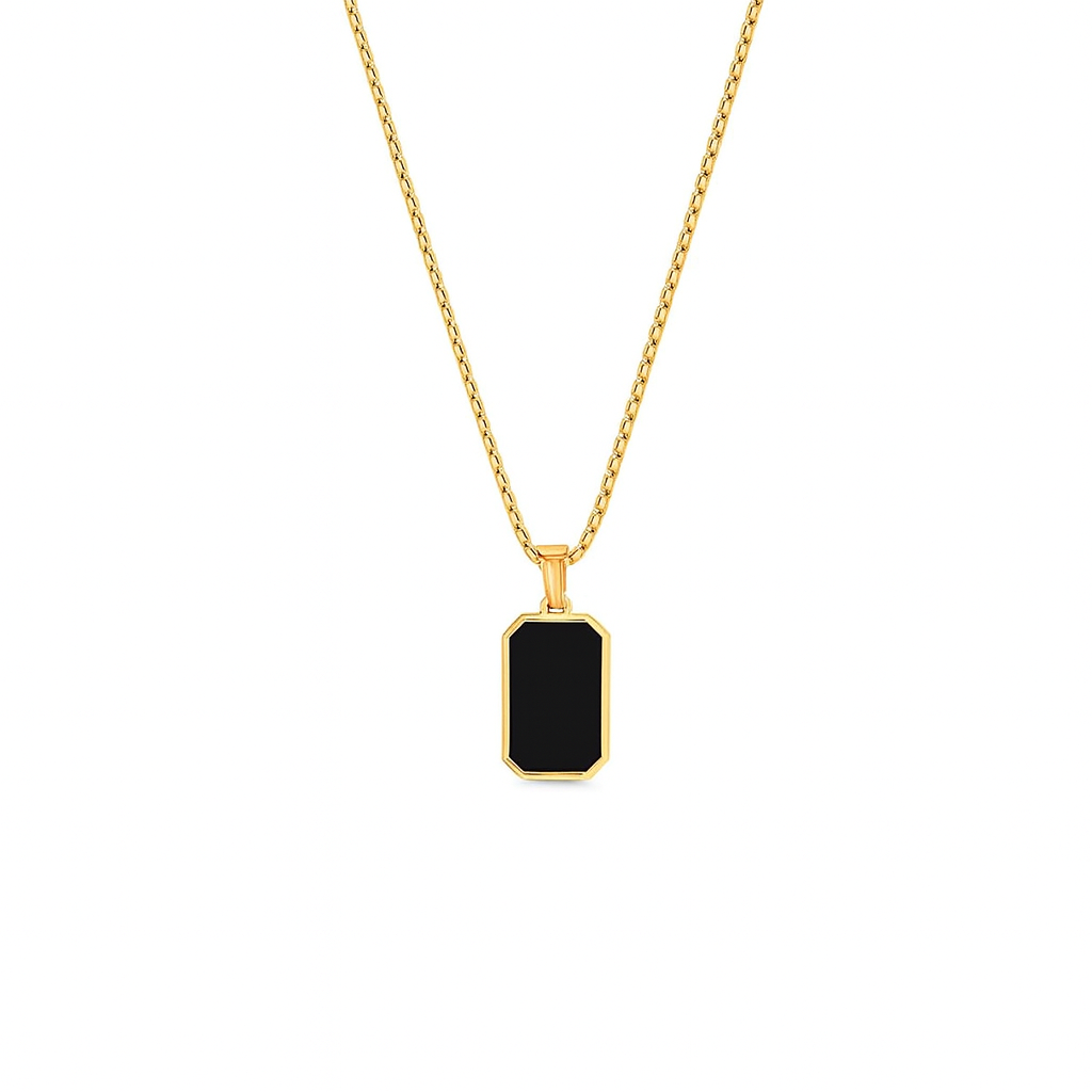 Elegant Women’s Black Onyx Gold Pendant Necklace